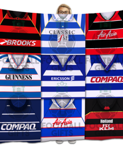 QPR Classic Kits Montage Retro Shirt Fleece Blanket / Throw