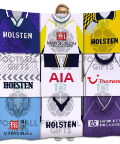 Spurs Classic Kits Montage Retro Shirt Fleece Blanket / Throw