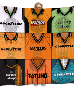 Wolves Classic Kits Montage Retro Shirt Fleece Blanket / Throw