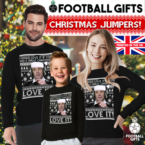 Kevin Keegan I would Love It If you had a Great Christmas Christmas Jumper Black Newcastle - Image 2