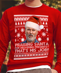 Roy Keane Praising Santa Christmas Jumper Red