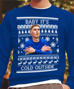 Baby It's Cold Outside Cole Palmer Christmas Jumper Blue Chelsea