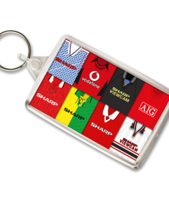 Man Utd Retro Shirt Montage Keyring