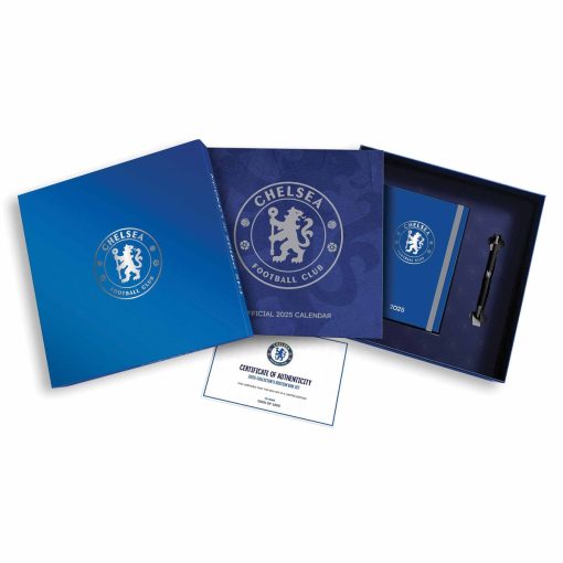 Chelsea FC Official 2025 Calendar, Diary, Pen & Musical Gift Box Set