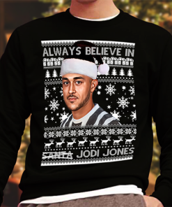 Always Believe in Jodi Jones Christmas Jumper Black Notts County