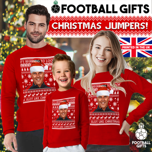 Its Beginning To Look A Slot Like Christmas Arne Slot Liverpool Christmas Jumper Red - Image 2