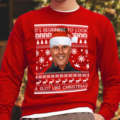 Its Beginning To Look A Slot Like Christmas Arne Slot Liverpool Christmas Jumper Red