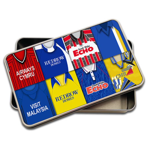Cardiff City Retro Kit Montage Pencil Tin Case