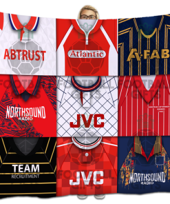 Aberdeen Classic Kits Montage Retro Shirt Fleece Blanket / Throw