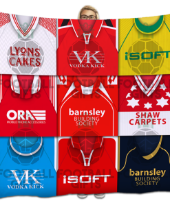 Barnsley Classic Kits Montage Retro Shirt Fleece Blanket / Throw