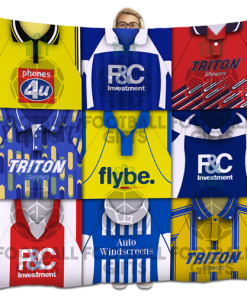 Birmingham Classic Kits Montage Retro Shirt Fleece Blanket / Throw