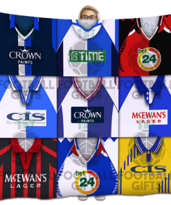 Blackburn Classic Kits Montage Retro Shirt Fleece Blanket / Throw