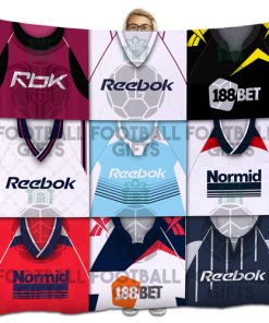 Bolton Classic Kits Montage Retro Shirt Fleece Blanket / Throw