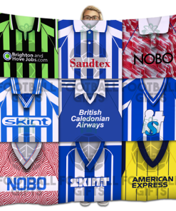 Brighton Classic Kits Montage Retro Shirt Fleece Blanket / Throw