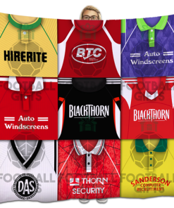 Bristol City Classic Kits Montage Retro Shirt Fleece Blanket / Throw
