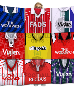 Charlton Classic Kits Montage Retro Shirt Fleece Blanket / Throw