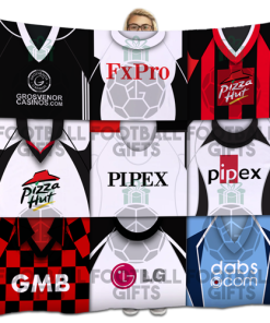 Fulham Classic Kits Montage Retro Shirt Fleece Blanket / Throw