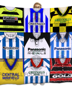 Huddersfield Classic Kits Montage Retro Shirt Fleece Blanket / Throw