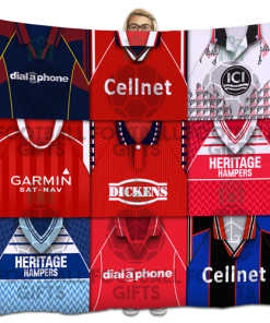 Middlesbrough Classic Kits Montage Retro Shirt Fleece Blanket / Throw