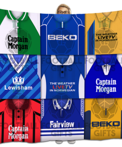 Millwall Classic Kits Montage Retro Shirt Fleece Blanket / Throw