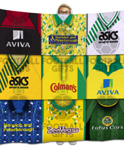 Norwich Classic Kits Montage Retro Shirt Fleece Blanket / Throw