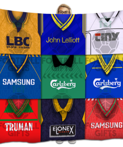Wimbledon Classic Kits Montage Retro Shirt Fleece Blanket / Throw