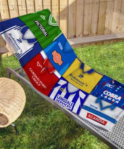 Stockport County Classic Kits Montage Retro Shirt Beach Towel