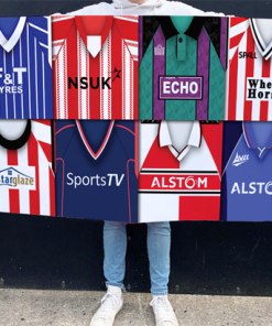 Lincoln City Retro Kit Montage Football Flag High Quality Classic Kits
