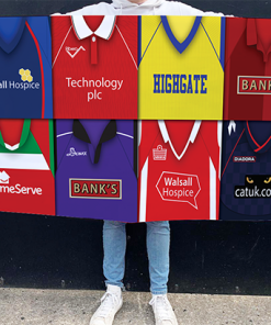 Walsall Retro Kit Montage Football Flag High Quality Classic Kits
