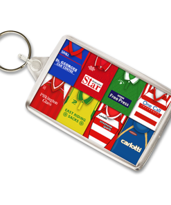 Doncaster Rovers Retro Shirt Montage Keyring