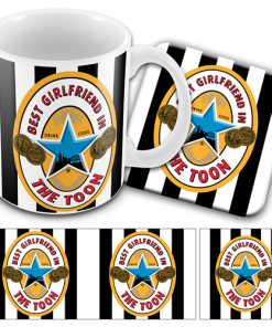 Best Girlfriend In The Toon Newcastle Utd Retro Valentines Day Mug & Coaster Set