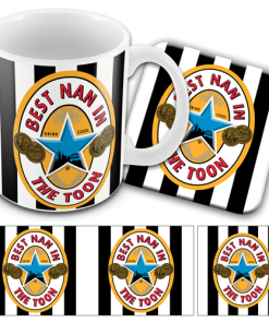 Best Nan In The Toon Newcastle Utd Retro Shirt Mug & Coaster Set