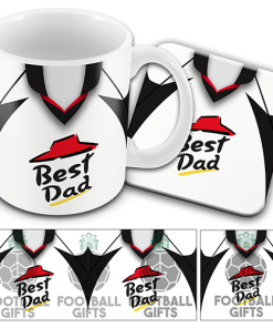 Best Dad Fulham Mug & Coaster Set Retro Shirt Home 2001 Fathers Day