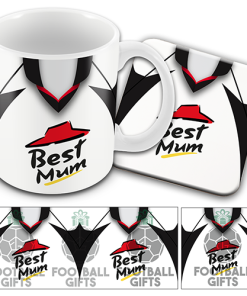 Best Mum Fulham Mug & Coaster Set Retro Shirt Home 2001 Mothers Day