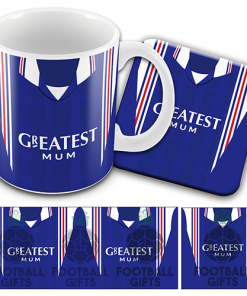 Greatest Mum Rangers Mug & Coaster Set Retro Shirt Home 1996 Mothers Day