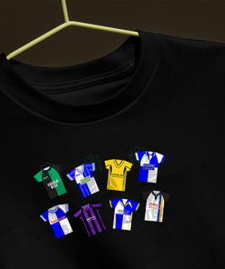Bristol Rovers Retro Kits Black T-Shirt Classic Kits - Image 3