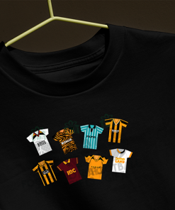 Hull City Retro Kits Black T-Shirt Classic Kits - Image 3