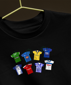 Stockport County Retro Kits Black T-Shirt Classic Kits - Image 3
