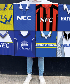 Everton Retro Kit Montage Football Flag High Quality Classic Kits