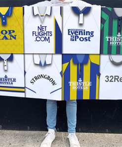 Leeds Utd Retro Kit Montage Football Flag High Quality Classic Kits