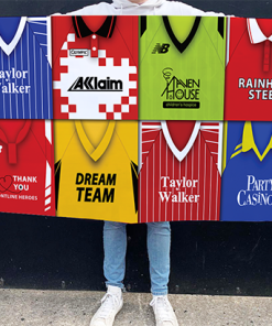 Leyton Orient Retro Kit Montage Football Flag High Quality Classic Kits