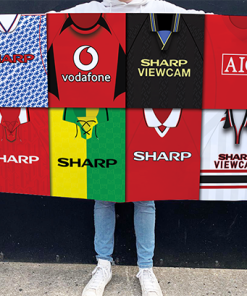 Man Utd Retro Kit Montage Football Flag High Quality Classic Kits