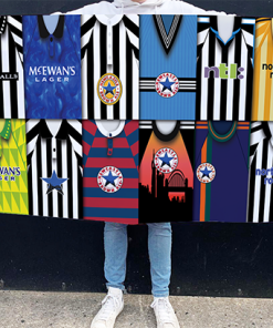 Newcastle Utd Retro Kit Montage Football Flag High Quality Classic Kits