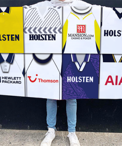 Spurs Retro Kit Montage Football Flag High Quality Classic Kits