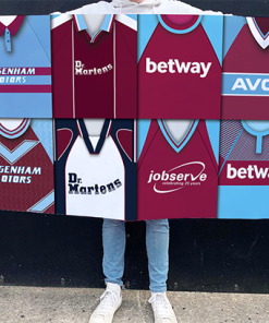 West Ham Retro Kit Montage Football Flag High Quality Classic Kits
