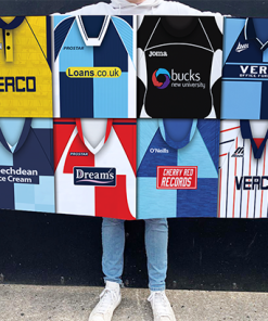 Wycombe Retro Kit Montage Football Flag High Quality Classic Kits