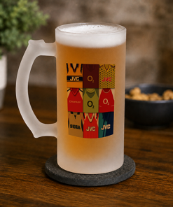 Alternative view of Arsenal Retro Shirt Montage Frosted Beer Glass Classic Kits