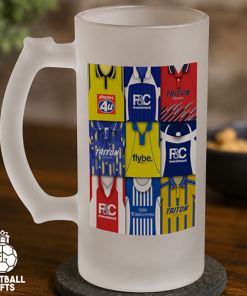 Birmingham City Retro Shirt Montage Frosted Beer Glass Classic Kits