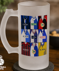 Blackburn Retro Shirt Montage Frosted Beer Glass Classic Kits