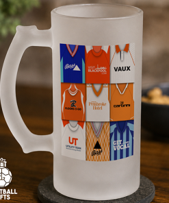 Blackpool Retro Shirt Montage Frosted Beer Glass Classic Kits